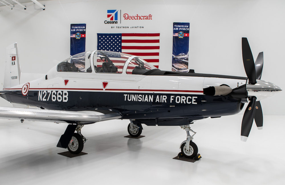 Tunisian Air Force Receives First Beechcraft T-6C Texan II Military Training Aircraft